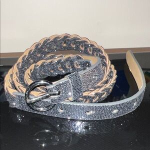 Old Navy Metallic Gray Sparkle  Belt